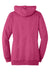 District DM493 Womens Fleece Hooded Sweatshirt Hoodie w/ Pouch Pocket Heather Azalea Pink Flat Back