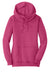 District DM493 Womens Fleece Hooded Sweatshirt Hoodie w/ Pouch Pocket Heather Azalea Pink Flat Front