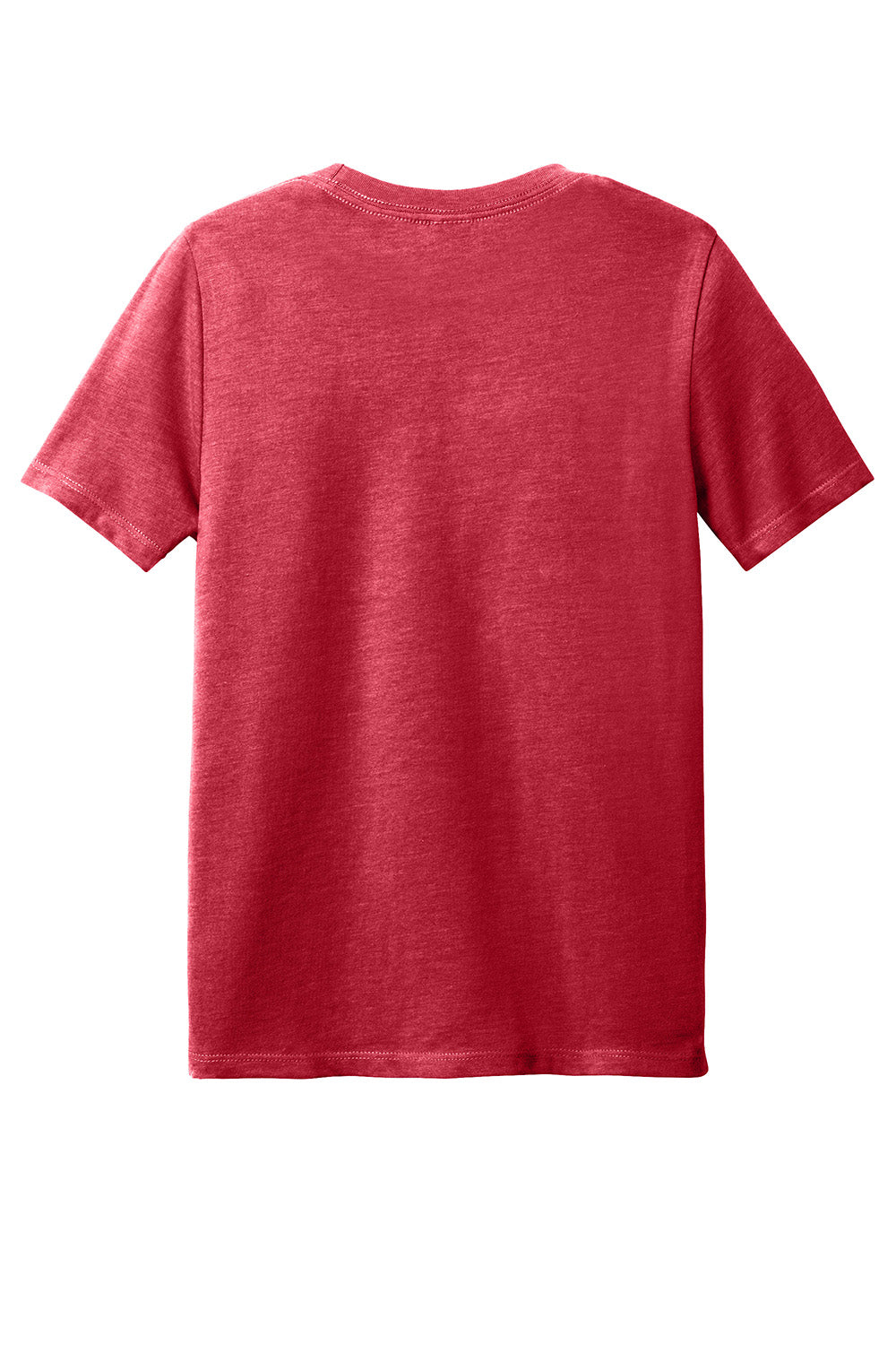 District DT108Y Youth Perfect Blend CVC Short Sleeve Crewneck T-Shirt Heather Red Flat Back