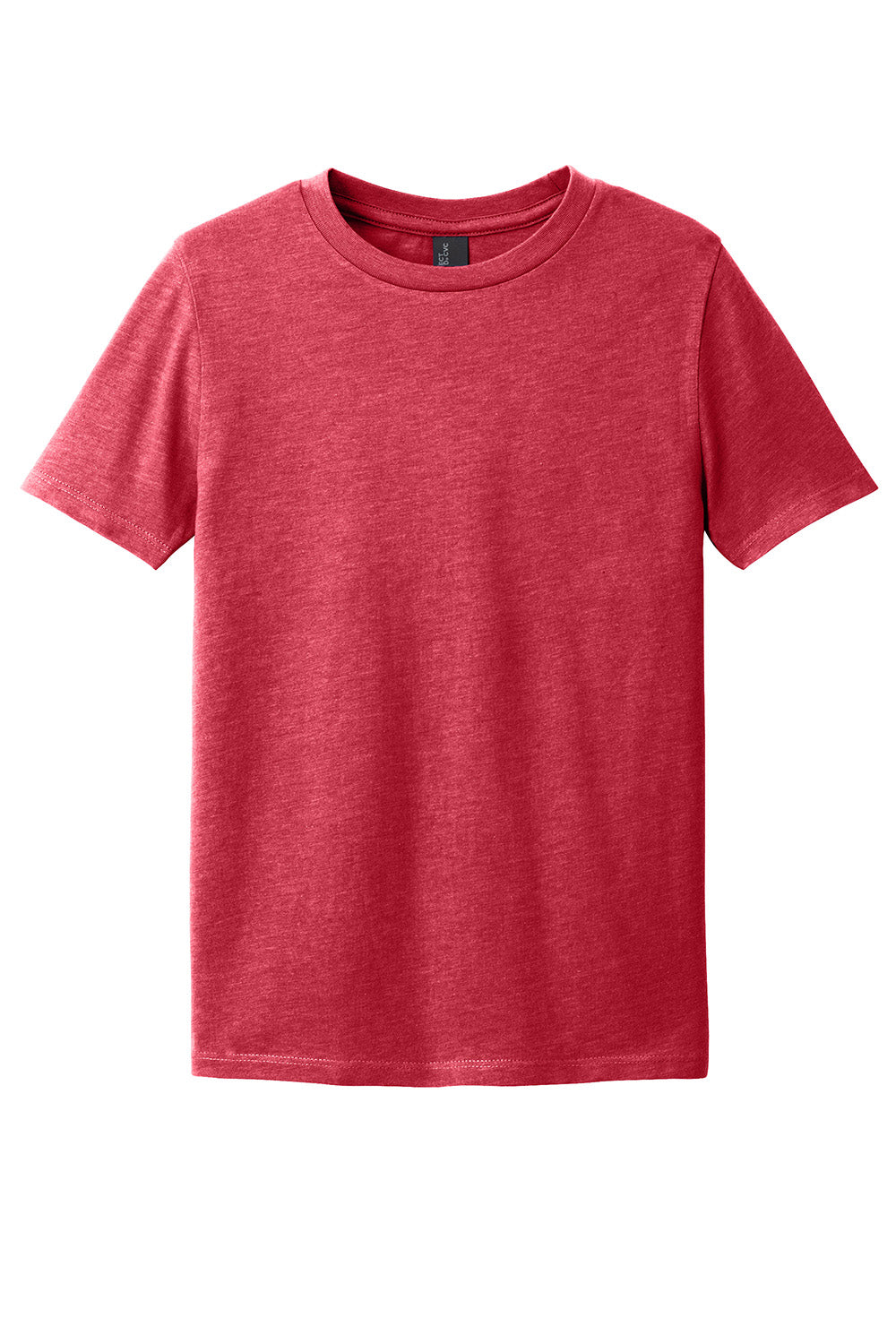 District DT108Y Youth Perfect Blend CVC Short Sleeve Crewneck T-Shirt Heather Red Flat Front