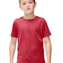 District Youth Perfect Blend CVC Short Sleeve Crewneck T-Shirt - Heather Red