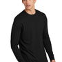 District Mens Perfect Blend CVC Long Sleeve Crewneck T-Shirt - Black