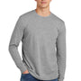 District Mens Perfect Blend CVC Long Sleeve Crewneck T-Shirt - Grey Frost
