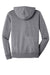 District DT1100 Mens Full Zip Hooded Sweatshirt Hoodie w/ Pockets Heather Dark Grey Flat Back