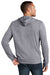 District DT1100 Mens Full Zip Hooded Sweatshirt Hoodie w/ Pockets Heather Dark Grey Model Back