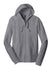 District DT1100 Mens Full Zip Hooded Sweatshirt Hoodie w/ Pockets Heather Dark Grey Flat Front