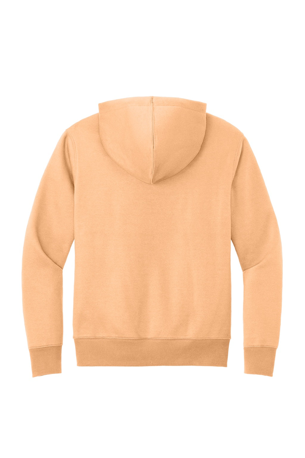 District DT1101 Mens Perfect Weight Fleece Hooded Sweatshirt Hoodie w/ Pouch Pocket Apricot Orange Flat Back