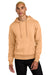 District DT1101 Mens Perfect Weight Fleece Hooded Sweatshirt Hoodie w/ Pouch Pocket Apricot Orange Model Front