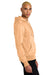 District DT1101 Mens Perfect Weight Fleece Hooded Sweatshirt Hoodie w/ Pouch Pocket Apricot Orange Model Side