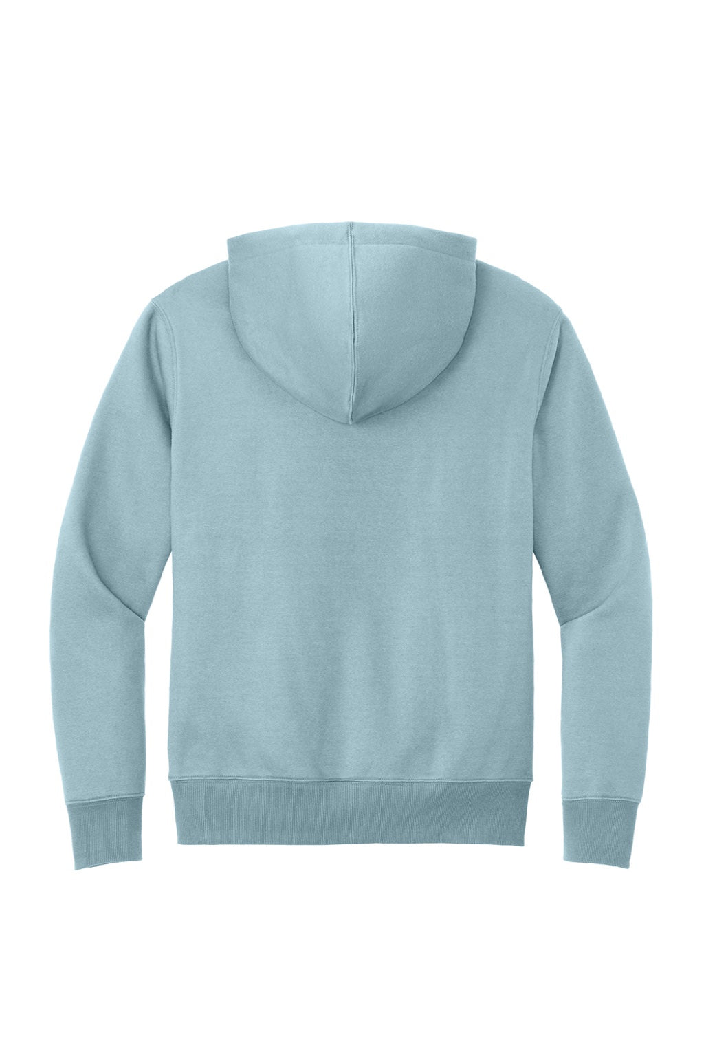 District DT1101 Mens Perfect Weight Fleece Hooded Sweatshirt Hoodie w/ Pouch Pocket Fog Blue Flat Back