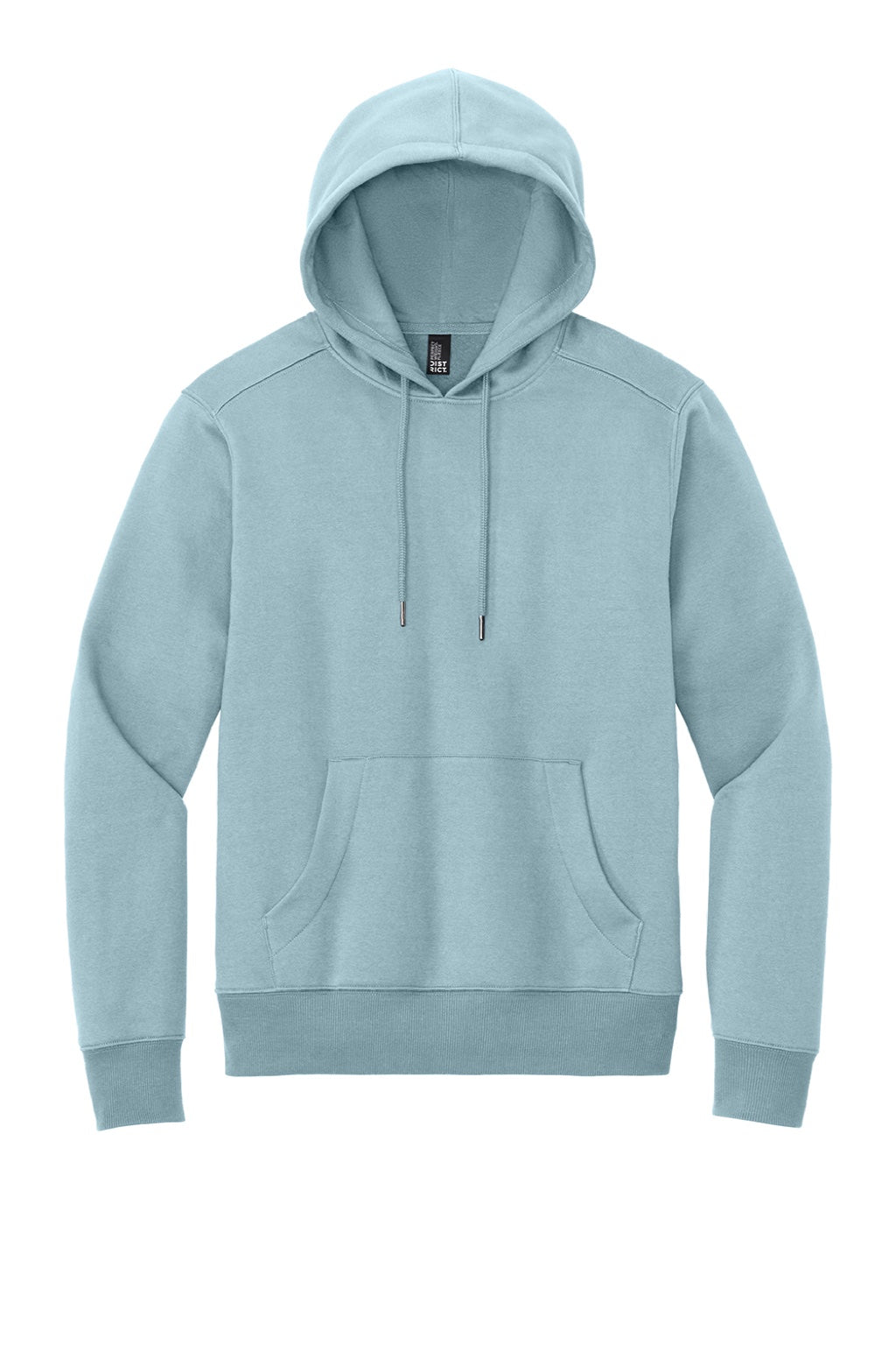 District DT1101 Mens Perfect Weight Fleece Hooded Sweatshirt Hoodie w/ Pouch Pocket Fog Blue Flat Front