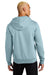 District DT1101 Mens Perfect Weight Fleece Hooded Sweatshirt Hoodie w/ Pouch Pocket Fog Blue Model Back
