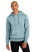 District DT1101 Mens Perfect Weight Fleece Hooded Sweatshirt Hoodie w/ Pouch Pocket Fog Blue Model Front