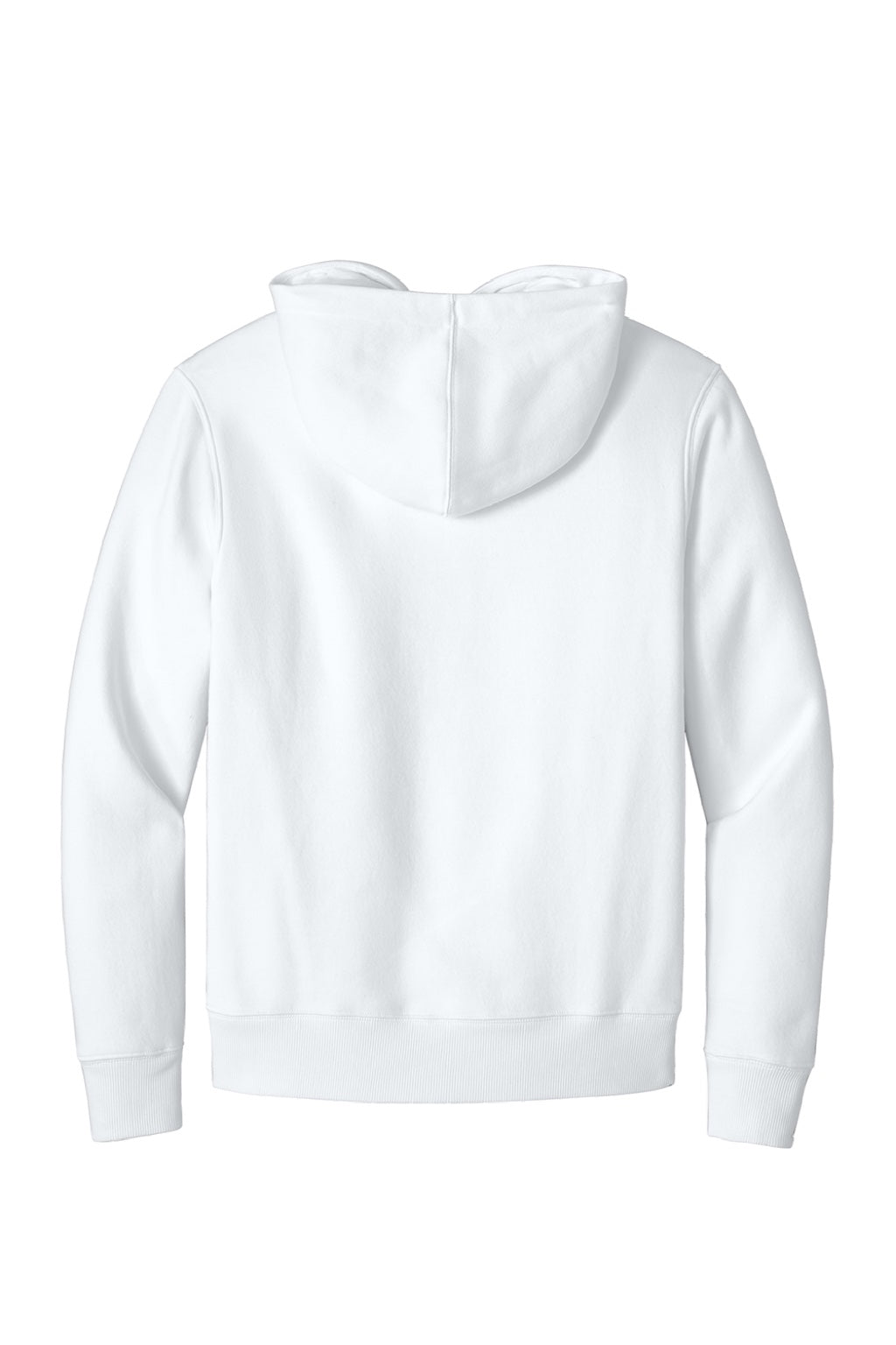 District DT1101 Mens Perfect Weight Fleece Hooded Sweatshirt Hoodie w/ Pouch Pocket Bright White Flat Back
