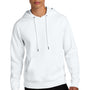 District Mens Perfect Weight Fleece Hooded Sweatshirt Hoodie w/ Pouch Pocket - Bright White