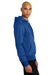 District DT1101 Mens Perfect Weight Fleece Hooded Sweatshirt Hoodie w/ Pouch Pocket Deep Royal Blue Model Side