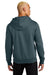District DT1101 Mens Perfect Weight Fleece Hooded Sweatshirt Hoodie w/ Pouch Pocket Deep Steel Blue Model Back