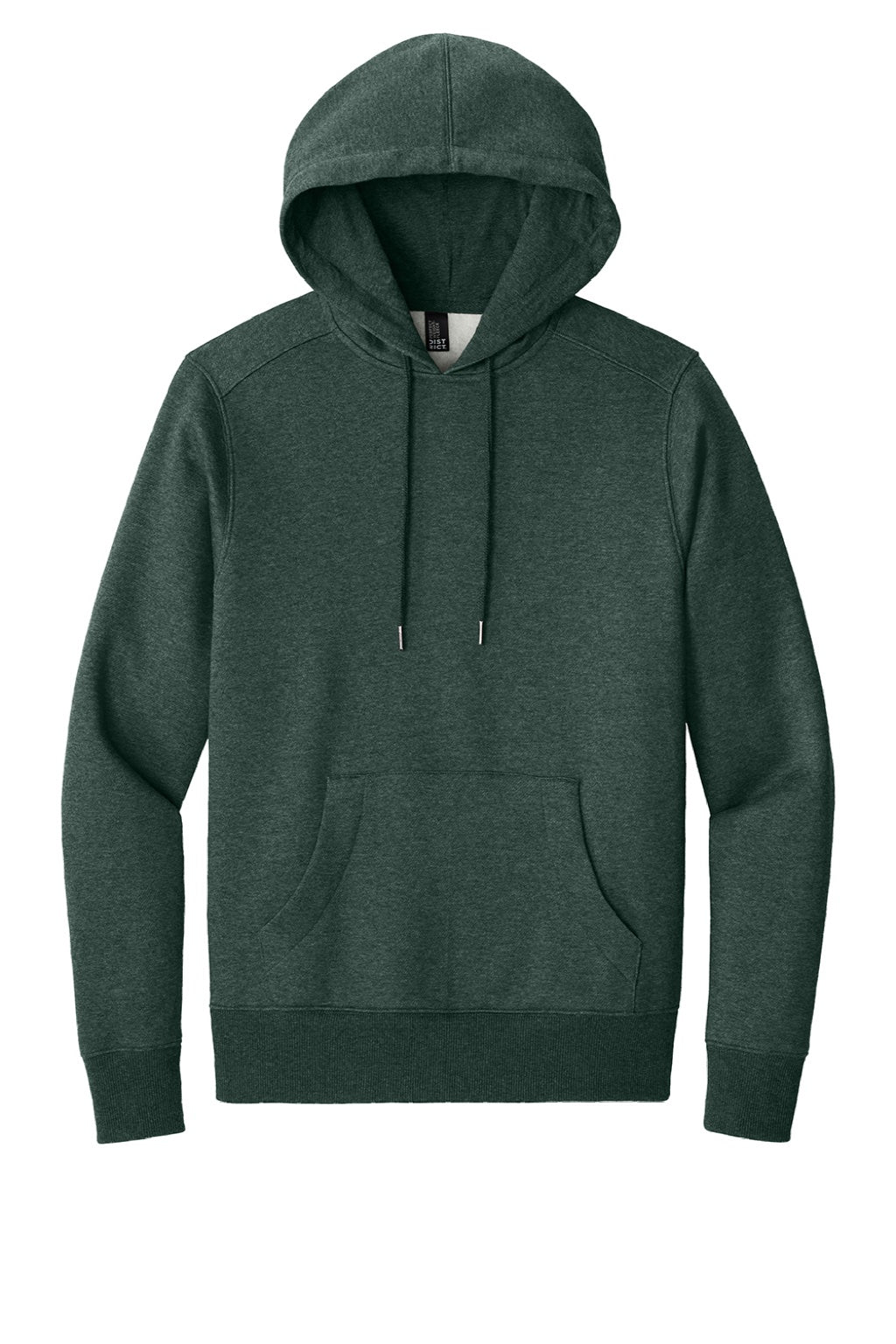 District DT1101 Mens Perfect Weight Fleece Hooded Sweatshirt Hoodie w/ Pouch Pocket Heather Forest Green Flat Front