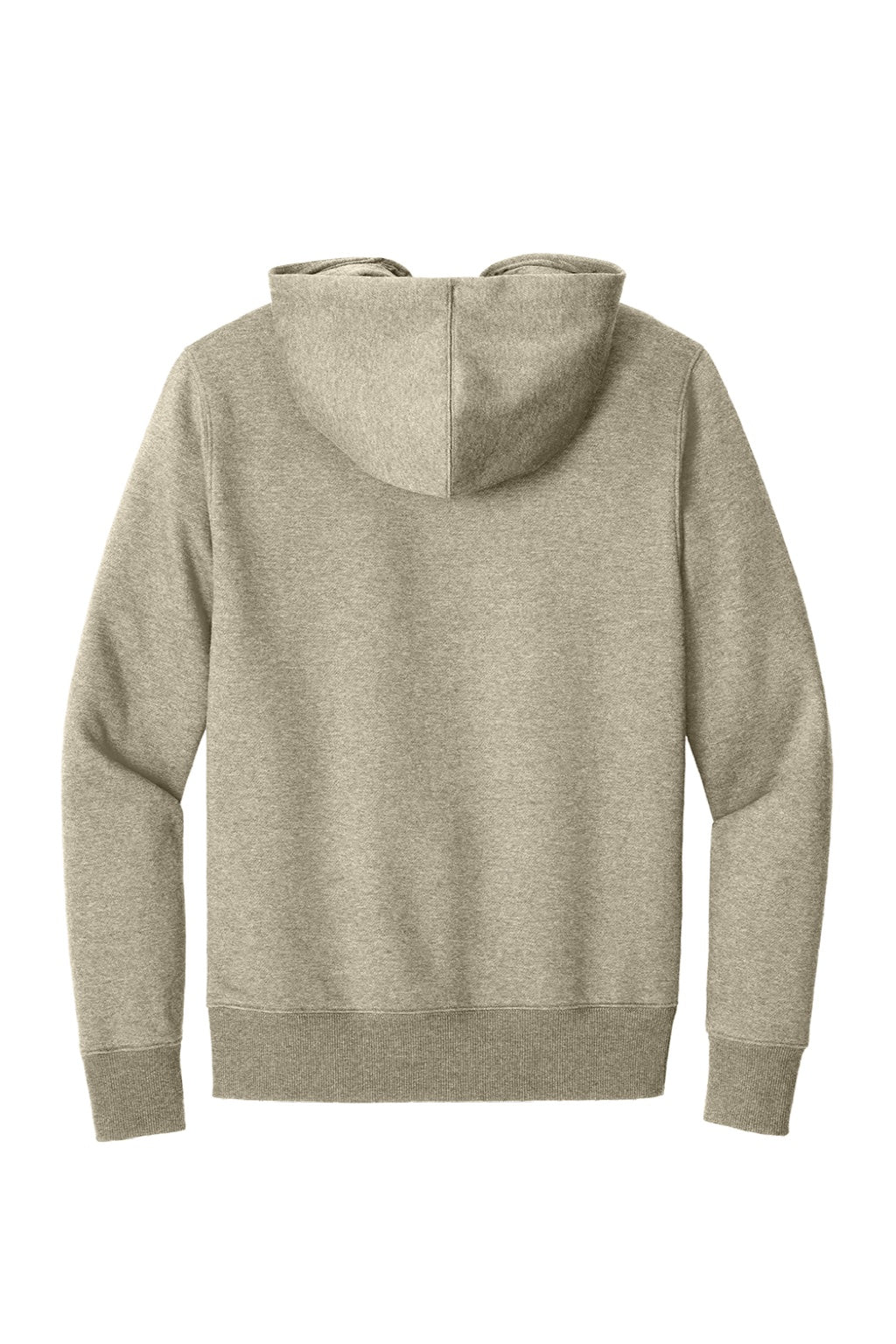 District DT1101 Mens Perfect Weight Fleece Hooded Sweatshirt Hoodie w/ Pouch Pocket Heather Latte Brown Flat Back
