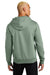 District DT1101 Mens Perfect Weight Fleece Hooded Sweatshirt Hoodie w/ Pouch Pocket Laurel Green Model Back