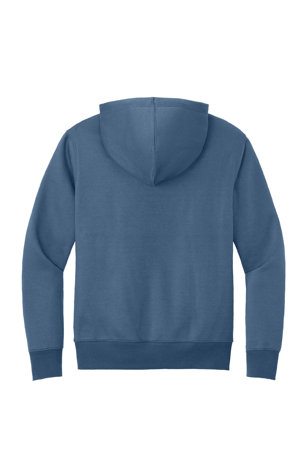 District DT1101 Mens Perfect Weight Fleece Hooded Sweatshirt Hoodie w/ Pouch Pocket Maritime Blue Flat Back