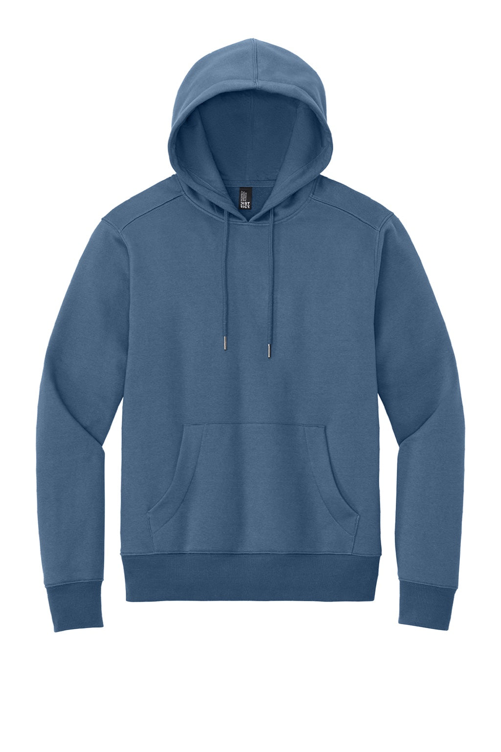 District DT1101 Mens Perfect Weight Fleece Hooded Sweatshirt Hoodie w/ Pouch Pocket Maritime Blue Flat Front