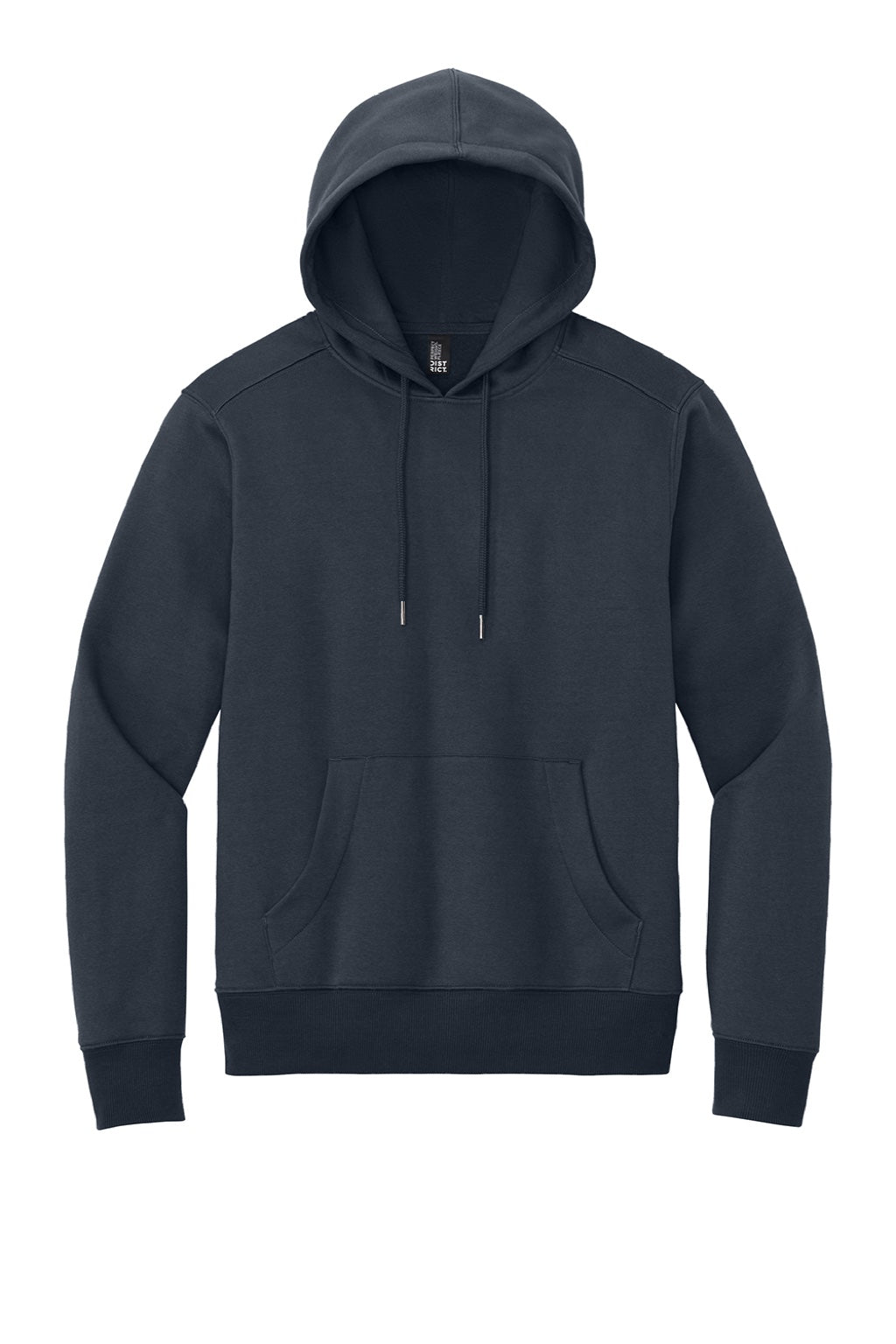 District DT1101 Mens Perfect Weight Fleece Hooded Sweatshirt Hoodie w/ Pouch Pocket New Navy Blue Flat Front