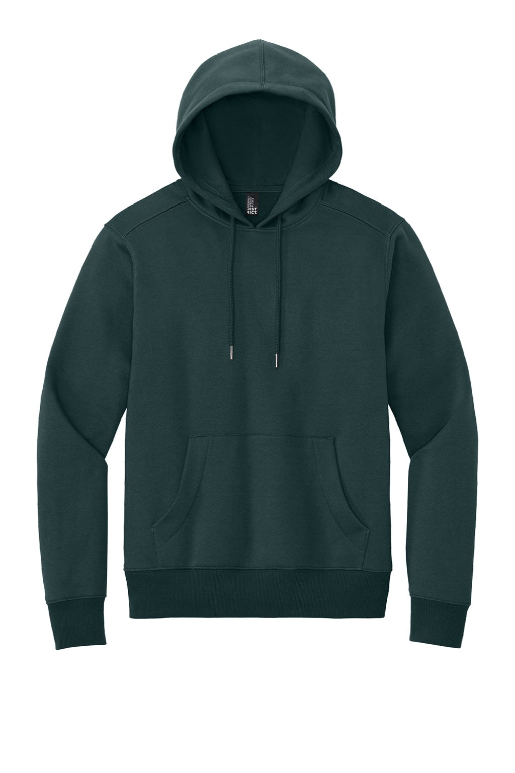 District DT1101 Mens Perfect Weight Fleece Hooded Sweatshirt Hoodie w/ Pouch Pocket Rainforest Green Flat Front