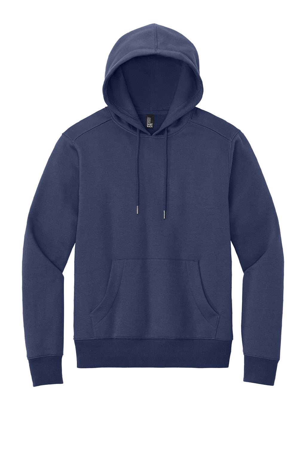 District DT1101 Mens Perfect Weight Fleece Hooded Sweatshirt Hoodie w/ Pouch Pocket Tanzanite Blue Flat Front
