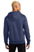 District DT1101 Mens Perfect Weight Fleece Hooded Sweatshirt Hoodie w/ Pouch Pocket Tanzanite Blue Model Back
