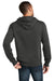 District DT1101 Mens Perfect Weight Fleece Hooded Sweatshirt Hoodie w/ Pouch Pocket Charcoal Grey Model Back