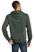 District DT1101 Mens Perfect Weight Fleece Hooded Sweatshirt Hoodie w/ Pouch Pocket Heather Forest Green Model Back