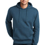 District Mens Perfect Weight Fleece Hooded Sweatshirt Hoodie w/ Pouch Pocket - Heather Poseidon Blue - Closeout