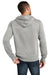 District DT1101 Mens Perfect Weight Fleece Hooded Sweatshirt Hoodie w/ Pouch Pocket Heather Steel Grey Model Back
