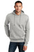 District DT1101 Mens Perfect Weight Fleece Hooded Sweatshirt Hoodie w/ Pouch Pocket Heather Steel Grey Model Front