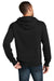 District DT1101 Mens Perfect Weight Fleece Hooded Sweatshirt Hoodie w/ Pouch Pocket Jet Black Model Back