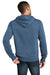 District DT1101 Mens Perfect Weight Fleece Hooded Sweatshirt Hoodie w/ Pouch Pocket Maritime Blue Model Back