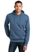 District DT1101 Mens Perfect Weight Fleece Hooded Sweatshirt Hoodie w/ Pouch Pocket Maritime Blue Model Front