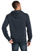 District DT1101 Mens Perfect Weight Fleece Hooded Sweatshirt Hoodie w/ Pouch Pocket New Navy Blue Model Back