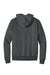 District DT1103 Mens Perfect Weight Fleece Full Zip Hooded Sweatshirt Hoodie w/ Pockets Heather Charcoal Grey Flat Back