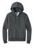 District DT1103 Mens Perfect Weight Fleece Full Zip Hooded Sweatshirt Hoodie w/ Pockets Heather Charcoal Grey Flat Front