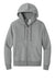District DT1103 Mens Perfect Weight Fleece Full Zip Hooded Sweatshirt Hoodie w/ Pockets Heather Steel Grey Flat Front