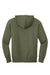 District DT1103 Mens Perfect Weight Fleece Full Zip Hooded Sweatshirt Hoodie w/ Pockets Military Green Flat Back