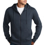 District Mens Perfect Weight Fleece Full Zip Hooded Sweatshirt Hoodie w/ Pockets - New Navy Blue