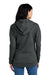 District DT1104 Womens Perfect Weight Fleece Full Zip Hooded Sweatshirt Hoodie w/ Pockets Heather Charcoal Grey Model Back