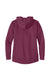 District DT1104 Womens Perfect Weight Fleece Full Zip Hooded Sweatshirt Hoodie w/ Pockets Heather Loganberry Flat Back