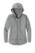 District DT1104 Womens Perfect Weight Fleece Full Zip Hooded Sweatshirt Hoodie w/ Pockets Heather Steel Grey Flat Front