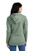 District DT1104 Womens Perfect Weight Fleece Full Zip Hooded Sweatshirt Hoodie w/ Pockets Laurel Green Model Back