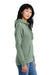 District DT1104 Womens Perfect Weight Fleece Full Zip Hooded Sweatshirt Hoodie w/ Pockets Laurel Green Model Side