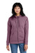 District DT1104 Womens Perfect Weight Fleece Full Zip Hooded Sweatshirt Hoodie w/ Pockets Orchid Haze Model Front